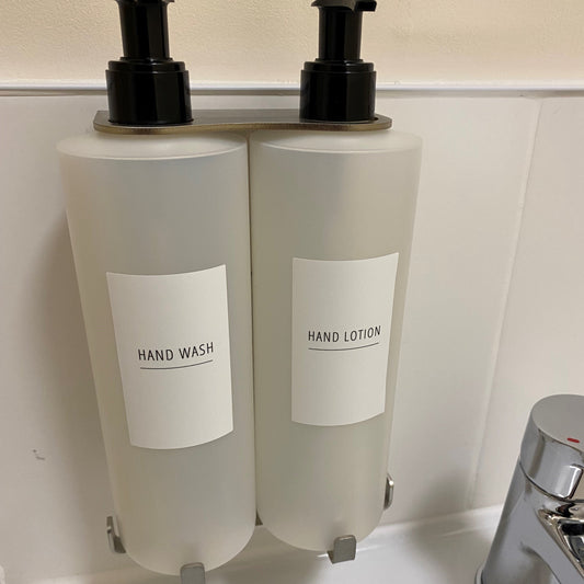 SALE ITEM 0024 - Double 500ml Tall Security Wall-Mounted Holder Orbital Finish