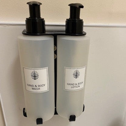 SALE ITEM 0032 - Double 250ml Tall Security Wall-Mounted Holder - Black Finish