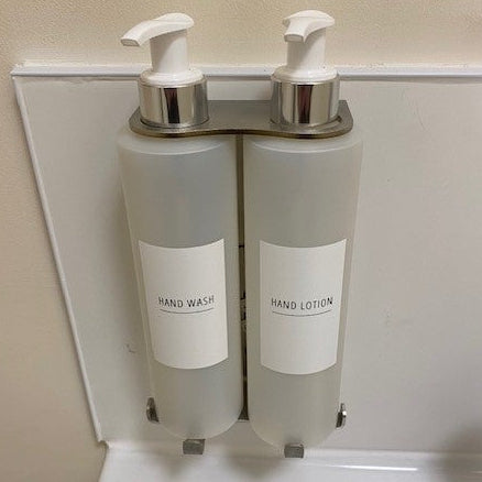 SALE ITEM 0046 - Double 300ml Tall Security Wall-Mounted Holder - Orbital Finish