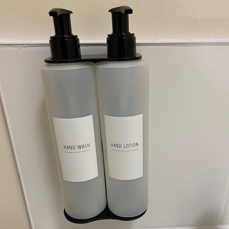 SALE ITEM 0048 - Double 300ml Tall Standard Wall-Mounted Holder - Black Finish