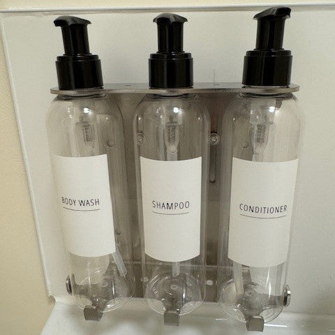 SALE ITEM 0067 - Triple 250ml Tall Security Wall-Mounted Holder Orbital Finish