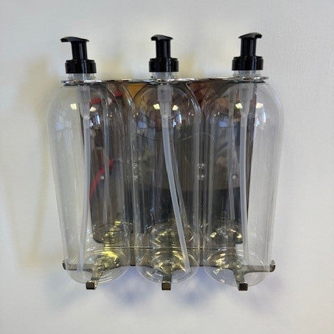SALE ITEM 0073 - Triple 1000ml Tall Security Wall-Mounted Holder Polished Finish