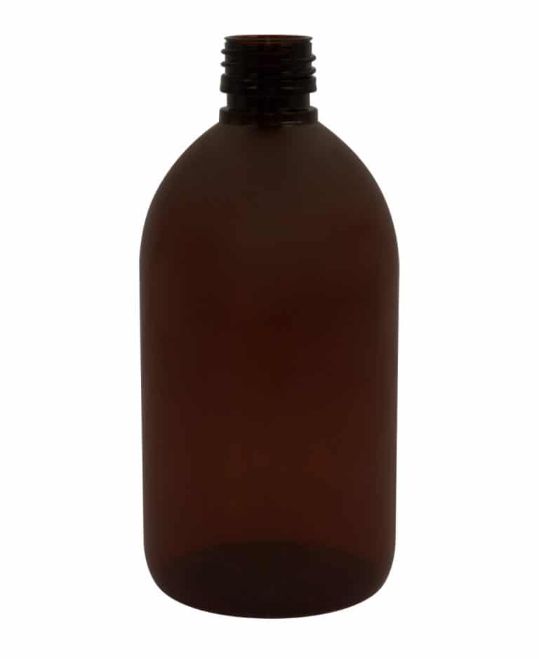 500ml Plastic Sirop Bottle Amber + Black Pump